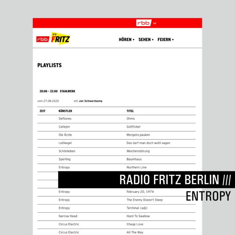 RADIO FRITZ. Stahlwerk by Jan Schwarzkamp syncronArts